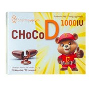 CHoCoD 1000 IU, kapsułki miękkie do żucia, smak czekoladowy, 30 szt.