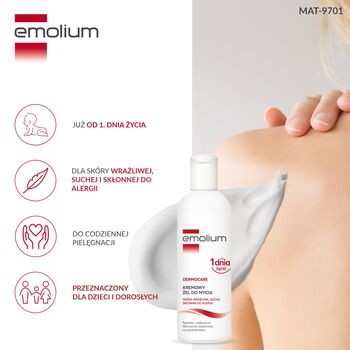 Emolium Dermocare, kremowy żel do mycia, 200 ml