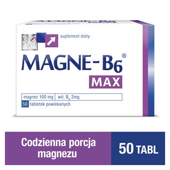 Magne-B6 Max, tabletki powlekane, 50 szt.