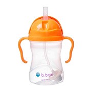 B.BOX, bidon dla dzieci, kubek niekapek ze słomką, pomarańczowy, 6 m+, 240 ml
