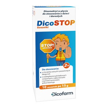 Dicostop, płyn doustny, 10 saszetek po 15 g