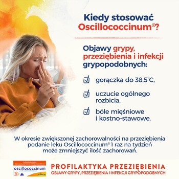 Oscillococcinum na przeziębienie i grypę, granulki, 12 pojemników jednodawkowych po 1 g