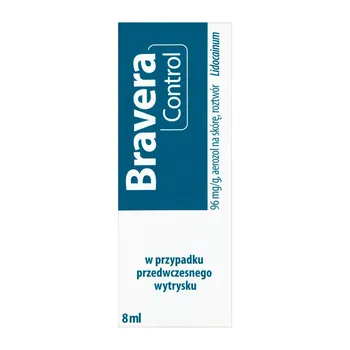 Bravera Control, 96 mg/g, aerozol na skórę opóźniający wytrysk, 8 ml