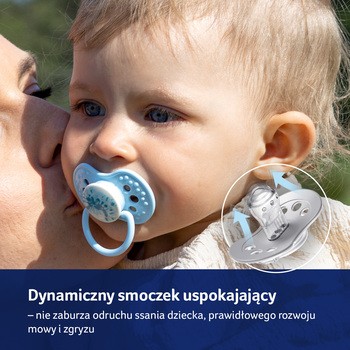 Canpol Lovi, smoczek uspokajający silikonowy dynamiczny, 6-18 m Tie Dye Blue, 2 szt.