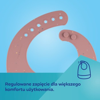 Canpol babies, śliniak silikonowy z kieszonką Dots, beżowy, 1 szt.