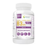 Wish Witamina B3 (PP) 500 mg + L-leucyna + prebiotyk, kapsułki, 120 szt.