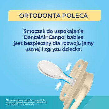 Canpol Babies, smoczek silikonowy DentalAir 18+ symetryczny, niebieski, 2 szt.