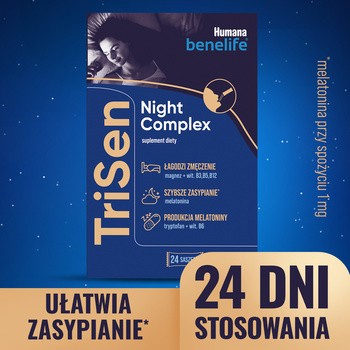 Humana benelife TriSen Night Complex, proszek 2,4 g, 24 saszetki