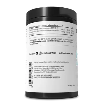 Skill Nutrition KSM-66 Ashwagandha, kapsułki, 180 szt.