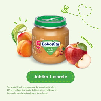 BoboVita, deserek z jabłkami i morelami, 5m+, 125 g
