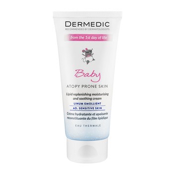 Dermedic Emolient Linum Baby, nawilżająco-kojący krem uzupełniający lipidy, 100g
