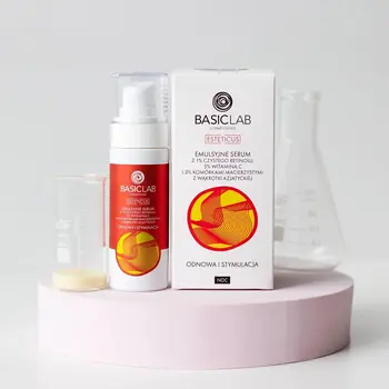 BasicLab Esteticus, serum z 1% retinolu, 5% witaminą C i komórkami macierzystymi, 30 ml