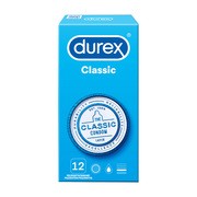 Durex Classic, prezerwatywy ze środkiem nawilżającym, 12 szt.