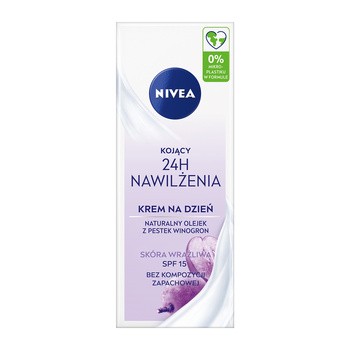 Nivea 24H Nawilżenia, kojący krem na dzień SPF 15, 50 ml