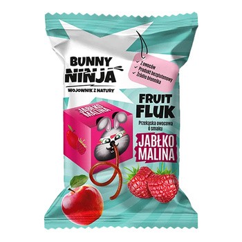 Bunny Ninja, Fruit Fluk, przekąska owocowa o smaku jabłko-malina, 15 g