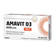 Amavit D3 Max 4000 j.m., tabletki ulegające rozpadowi w jamie ustnej, 60 szt.