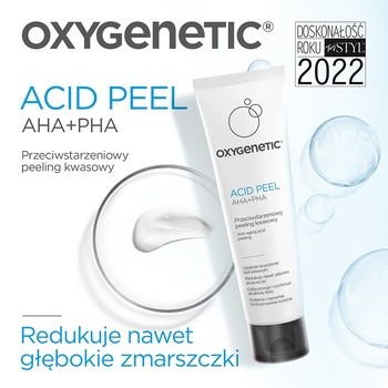 Oxygenetic Acid Peel AHA+PHA, przeciwstarzeniowy peeling kwasowy, 50 ml