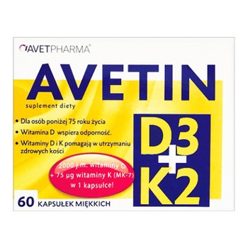 Avetin D3 + K2, kapsułki miękkie, 60 szt.