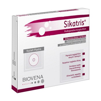 Sikatris, silikonowy plastrer na blizny, okołobrodawkowy, 7,6 cm, 1 szt.