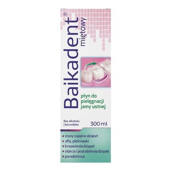 Baikadent, miętowy płyn do pielęgnacji jamy ustnej, 300 ml