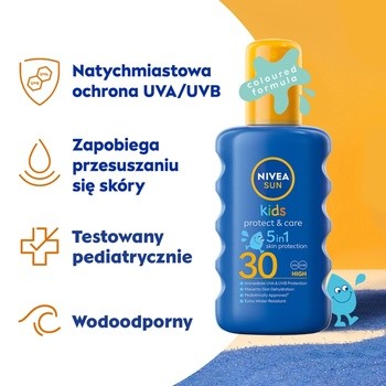 Nivea Sun Kids, ochronny spray do opalania SPF 30, 200 ml