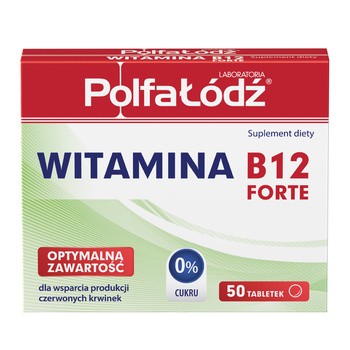 Vitaminum B12 Forte, Polfa Łódź, 10 µg, tabletki, 50 szt.