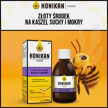 Honikan Kaszel, syrop na kaszel suchy i mokry, 230 g