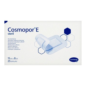 Cosmopor E, plastry opatrunkowe jałowe, 15 x 8 cm, 25 szt.