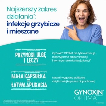Gynoxin Optima, 200 mg, kapsułki dopochwowe, miękkie, 3 szt.