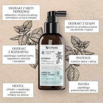 Vis Plantis Pharma Care, wcierka do włosów przetłuszczających się, mięta + mentol, 150 ml
