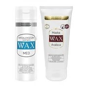 Zestaw WAX, Laboratorium Pilomax, szampon łagodzący podrażnienia hipoalergiczny, 200 ml + maska do włosów farbowanych ciemnych, wygładzająca i nawilżająca, 200 ml
