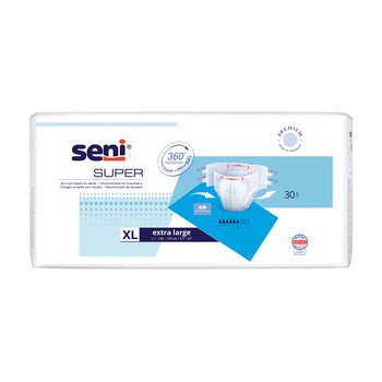 Seni Super, pieluchomajtki dla dorosłych, rozmiar XL, 30 szt.