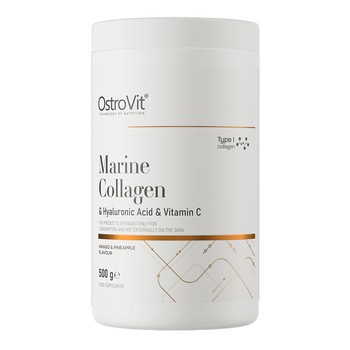 OstroVit Kolagen Morski + Kwas Hialuronowy + Witamina C, proszek, smak mango-ananas, 500 g