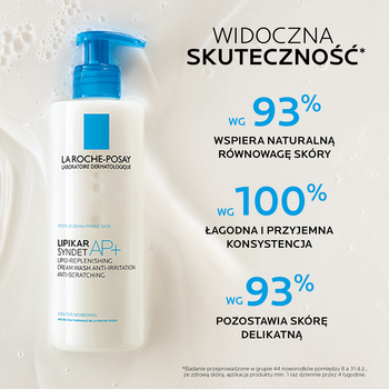 La Roche-Posay Lipikar Syndet AP+, krem myjący uzupełniający poziom lipidów, przeciw podrażnieniom skóry, 400 ml