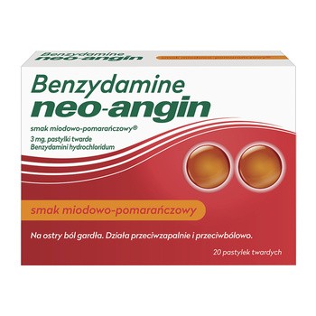 Benzydamine neo-angin smak miodowo-pomarańczowy, 3 mg, pastylki, 20 szt.