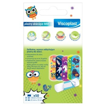 Viscoplast, plastry dziecięce Mix, 2 rozmiary, 50 szt.