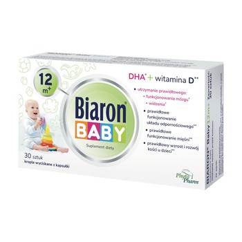 Biaron® Baby 12m+, krople wyciskane z kapsułki, 30 szt.