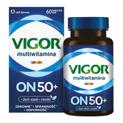 Vigor multiwitamina ON 50+ zestaw witamin i minerałów z żeń-szeniem i reishi, tabletki, 60 szt.