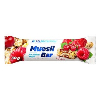 Allnutrition Muesli Bar, baton energetyczny na bazie musli z suszoną żurawiną i maliną, 30 g