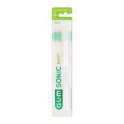 Gum Sonic Daily, wymienne końcówki do szczoteczki sonicznej, białe, 2 szt.