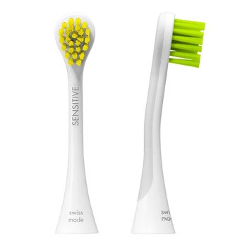 Curaprox Hydrosonic Sensitive Duo, główki szczoteczki sonicznej, żółta i zielona, 2 szt.