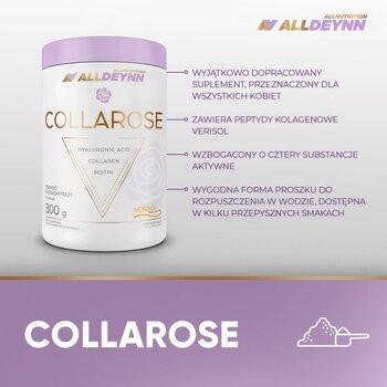 Allnutrition ALLDEYNN, CollaRose raspberry-wild strawberry, proszek, 300 g