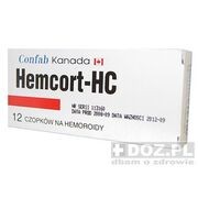 Hemcort-HC, czopki, 12 sztuk