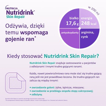 Nutridrink Skin Repair, smak czekoladowy, płyn, 4 x 200 ml