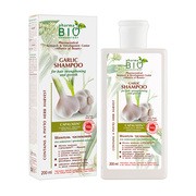 BIO Pharma, szampon czosnkowy przeciw wypadaniu włosów z olejem z łopianu, tataraku i z szyszkami chmielu, 200 ml