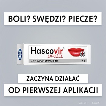 Hascovir Lipożel pro, 50 mg/g, żel, 3 g