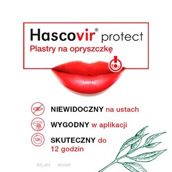 Hascovir Protect, plastry na opryszczkę, 15 szt.
