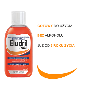 Zestaw 2 x 500 ml, Eludril Care, płyn do codziennej higieny jamy ustnej