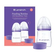 Lansinoh, butelki ze smoczkami o wolnym przepływie NaturalWave, rozmiar S, 2 x 160 ml