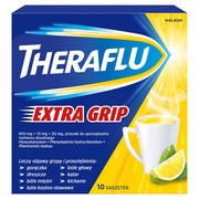 Theraflu ExtraGRIP, 650mg+10mg+20mg, proszek w saszetkach do sporządzania roztworów doustnych, 10 szt.